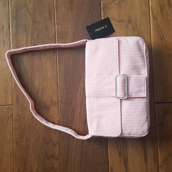 Forever 21 Handbags - NWT Forever 21 Pink Blush Corduroy Style Buckle Purse